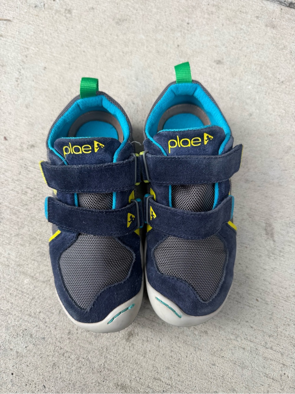 PLAE Kids Navy, Gray and Teal Velcro Sneakers